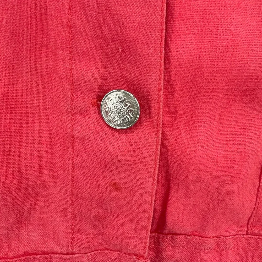 Saint Tropez West 2X linen jacket shacket coral plus office casual vacation